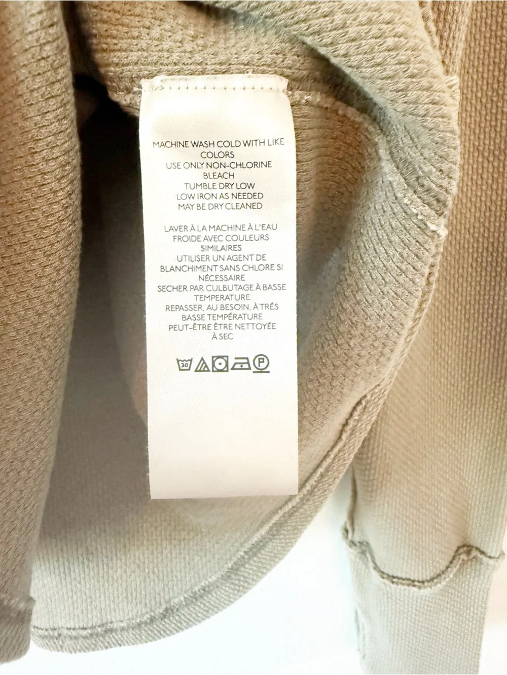 FREE PEOPLE Anakin Thermal Slouchy Henley Shirt Cobra Green Medium